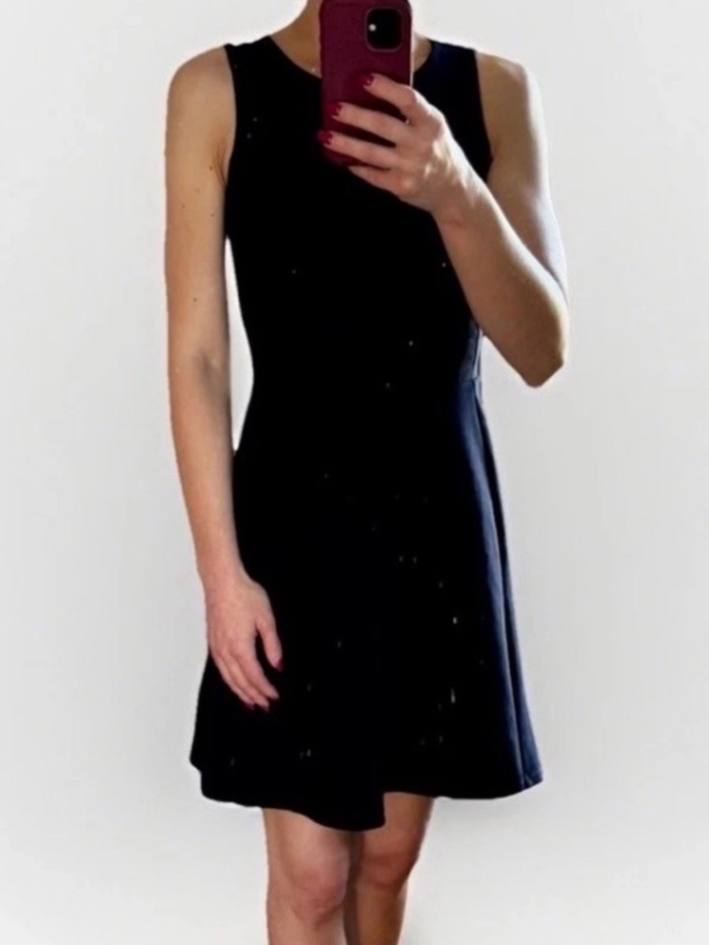 MADEWELL ADORE Sleeveless A-Line Fit Flare Dress NAVY BLUE Above Knee Zip SIZE 0